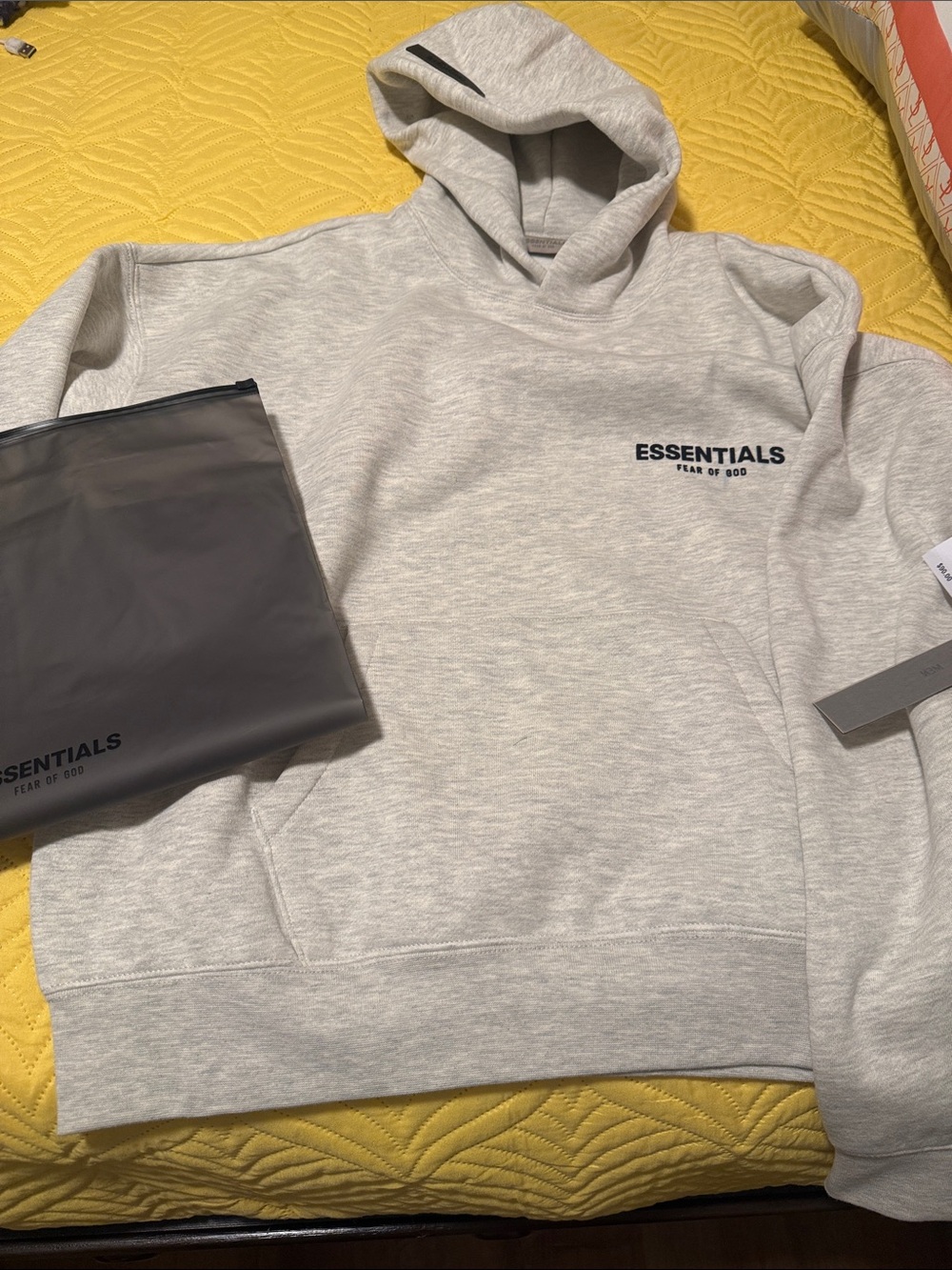 Essentials Men's Heather Light Gray Pullover Hoodie